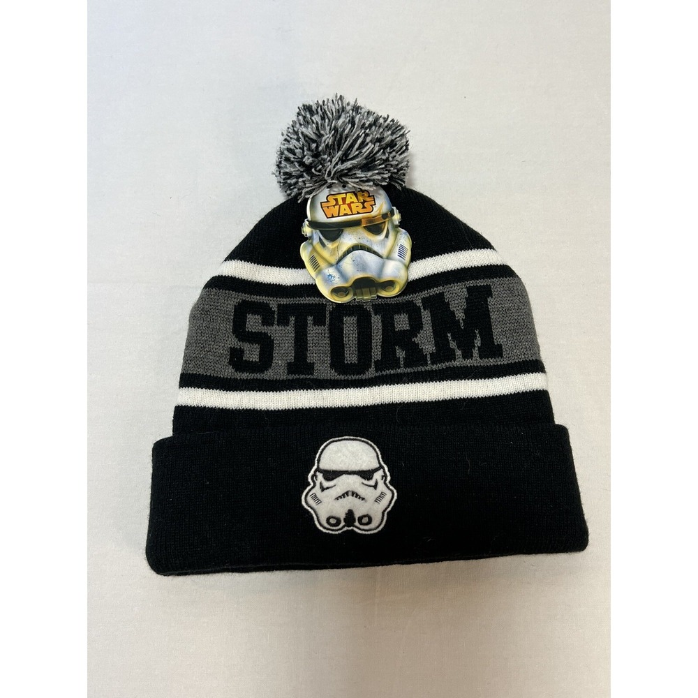 Star Wars Stormtrooper Cuffed Pom Knit Beanie Hat - Kids OS NWT